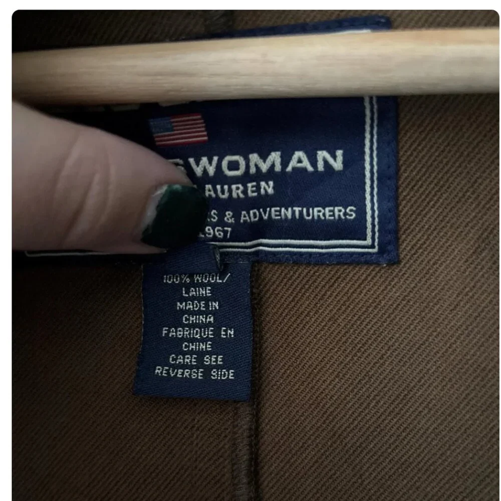 1990s Polo Ralph Lauren Wool Jacket | Vintage Green Sport Coat with Pockets - Picture 6 of 11